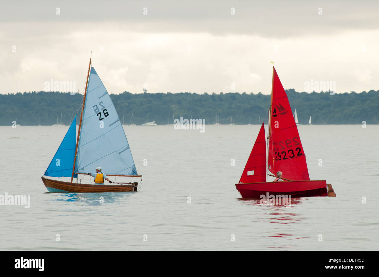 two sailing dinghies racing Stock Photo