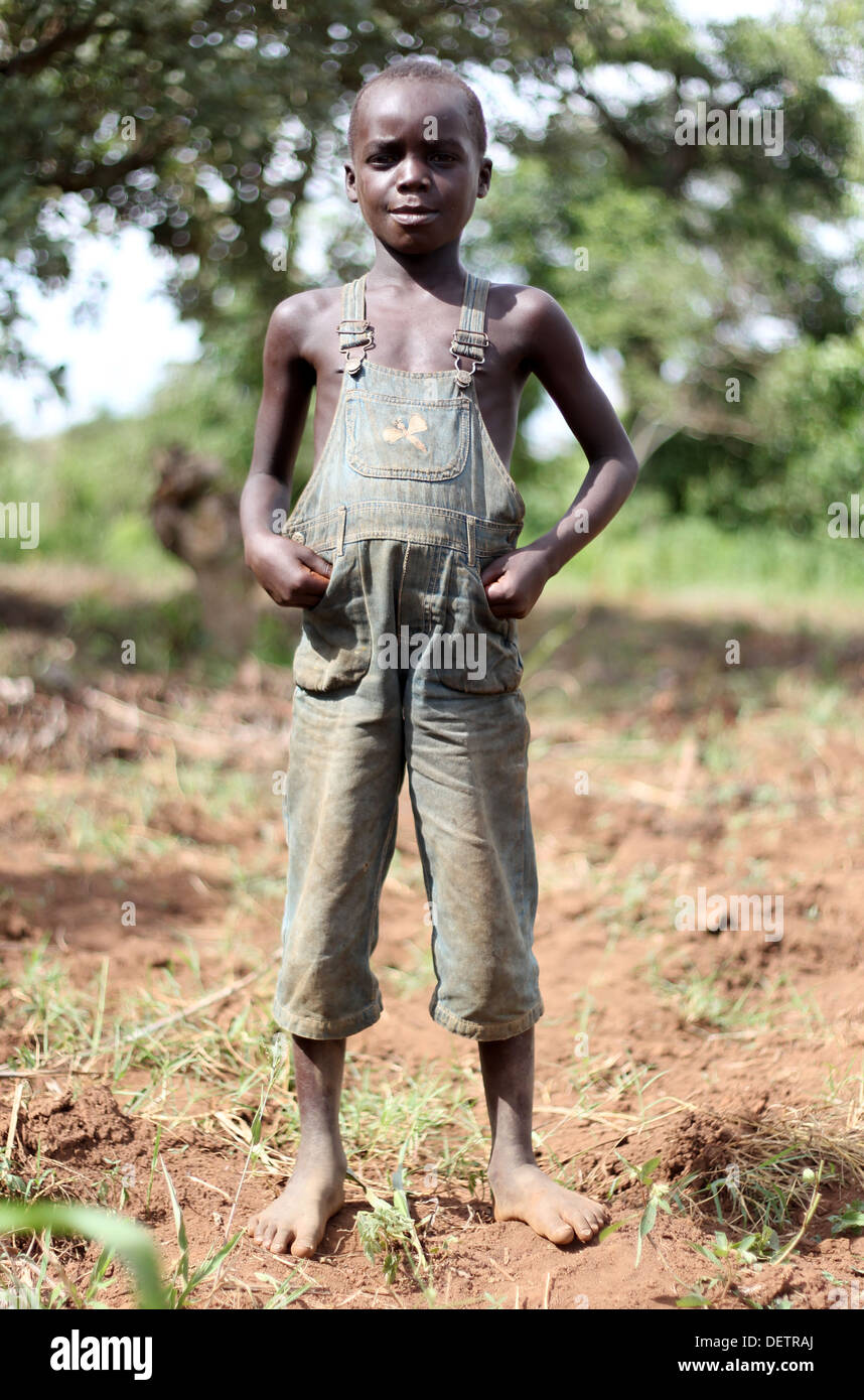 A village child pictured in the Lira district of northern Uganda, an area affected by civil war. Stock Photo