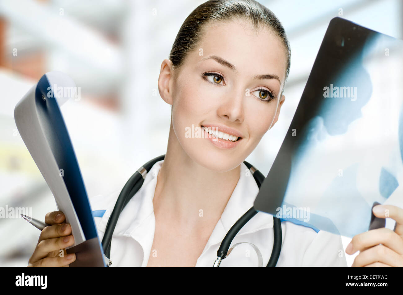 young successful doctor in the hospital room Stock Photo