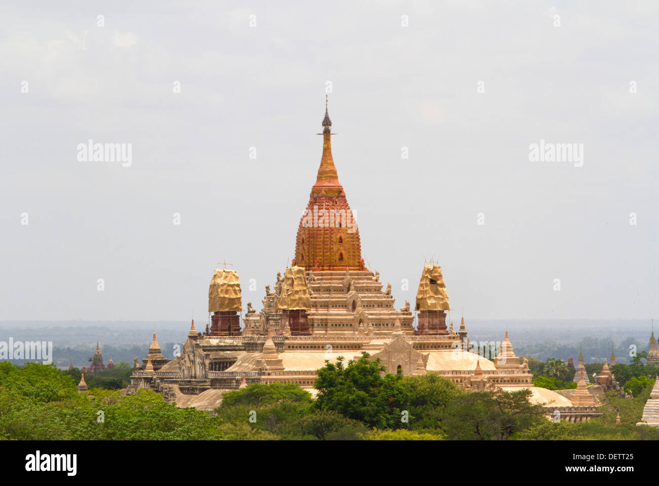 Ananda Temple under construction in the central plain of Bagan. Stock Photo