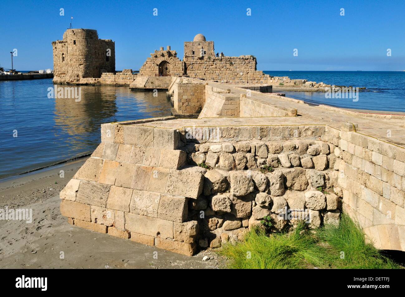 historic Crusader castle at Sidon, Saida, Lebanon, Middle East, West ...