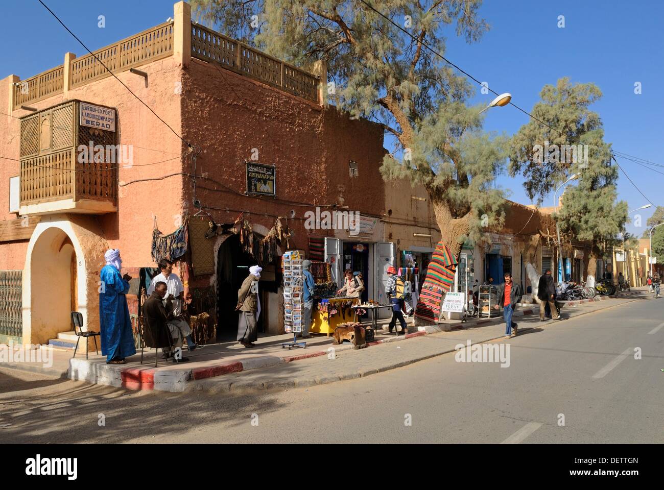 streetscape of Tamanrasset, Sahara desert, Algeria, North Africa Stock
