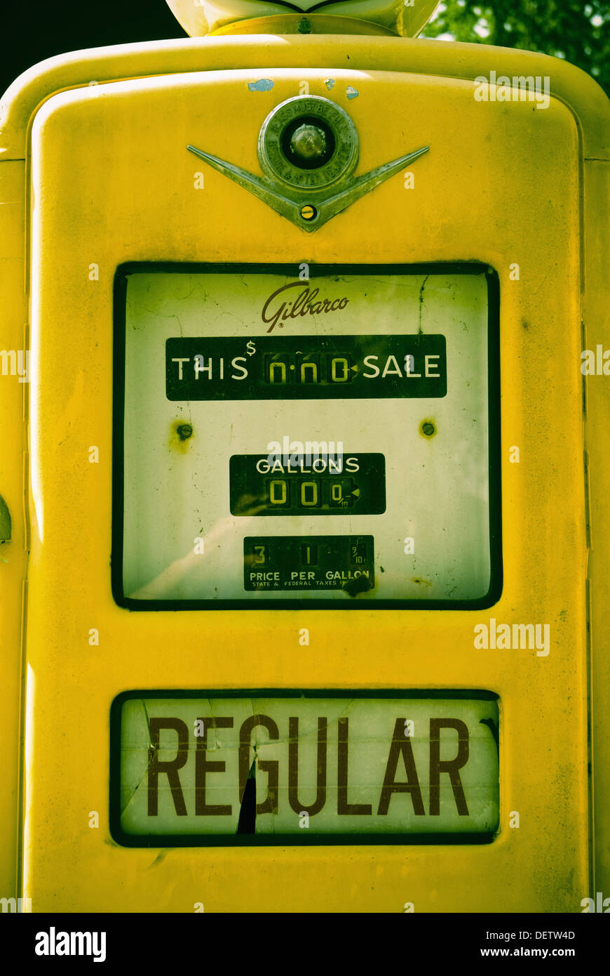 USA Illinois Route 66 Williamsville Old Gas Station Gas Pumps Stock