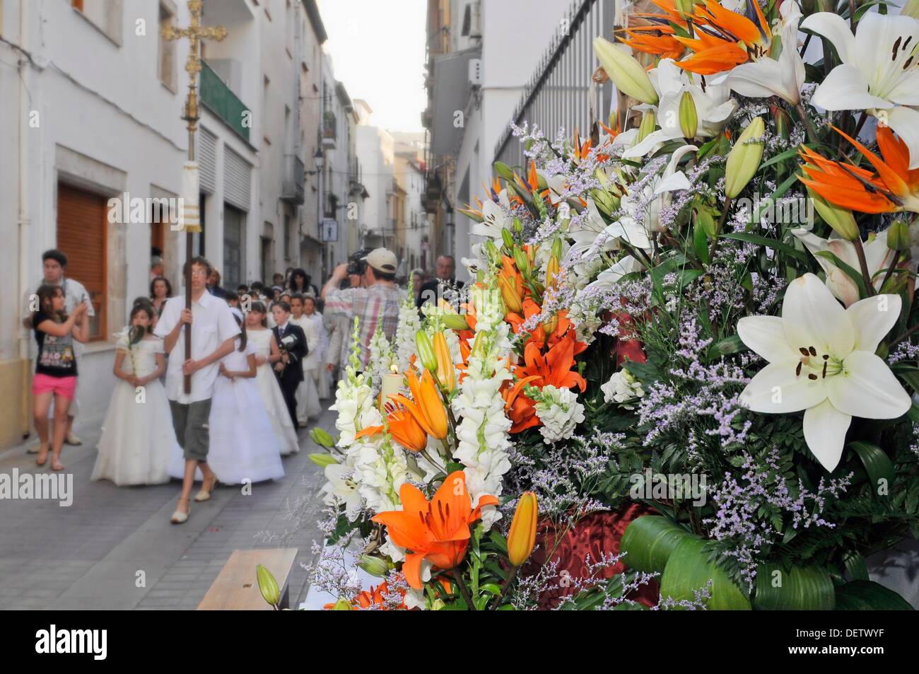 Altar flowers corpus christi procession hires stock photography and
