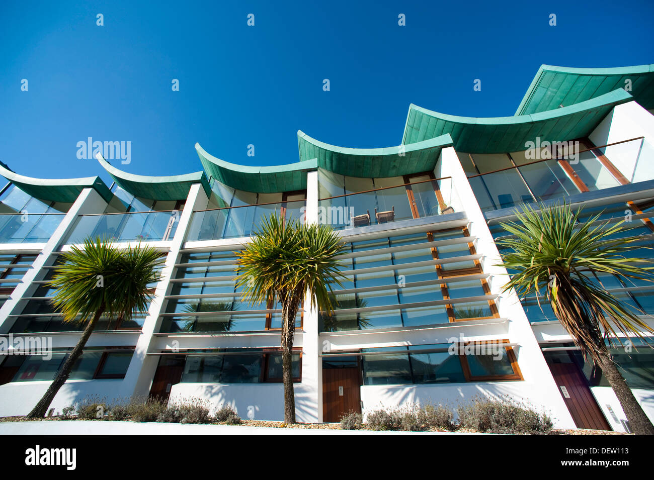 Modern flats at Westward Ho!, Devon, England, UK Stock Photo Alamy