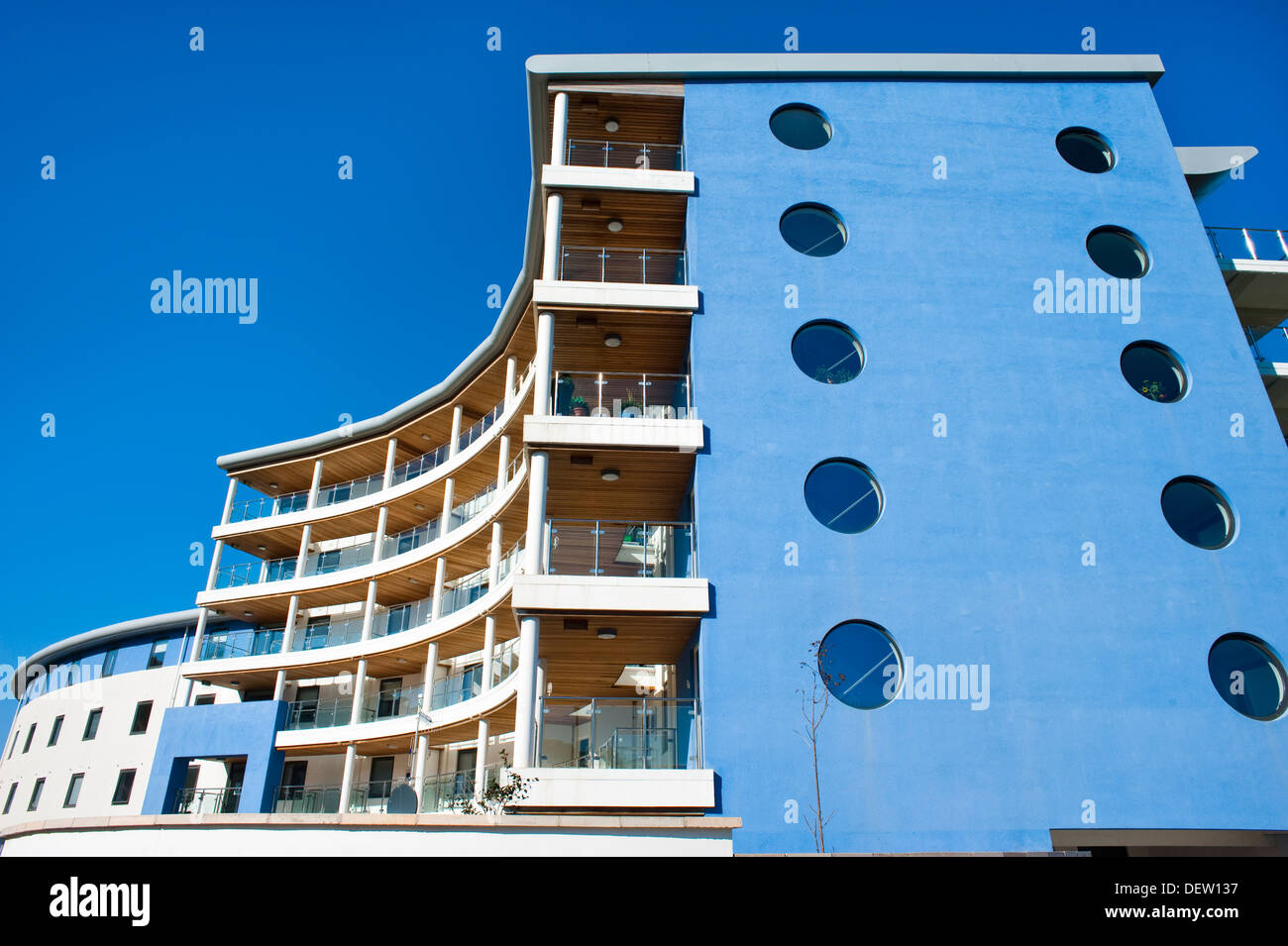 Horizon View apartments at Westward Ho! Devon UK Stock Photo