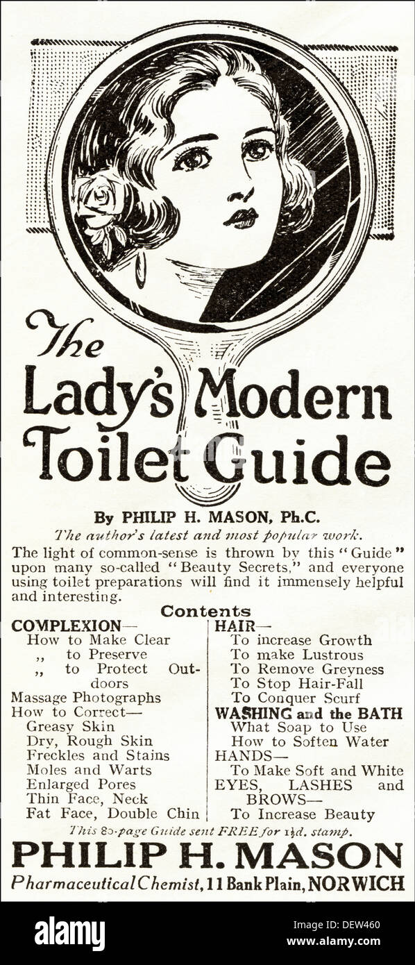 pix Makeup 1920S Ads https www alamy com original 1920s advertisement advertising the ladys modern toilet guide image60788392 html