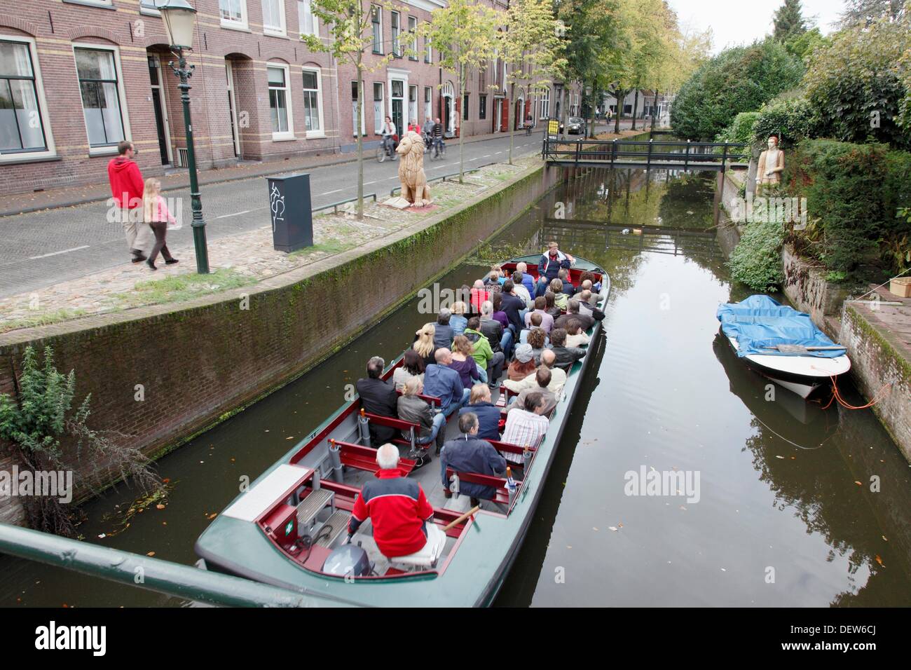 Roundtrip through the canals of the city of Amersfoort, Utrecht province, Netherlands Stock Photo