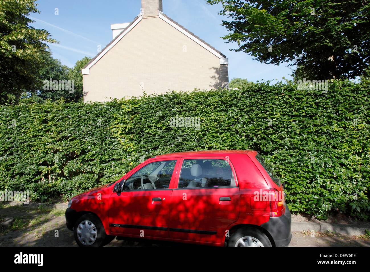 Parked car in front of a hedge hires stock photography and images Alamy