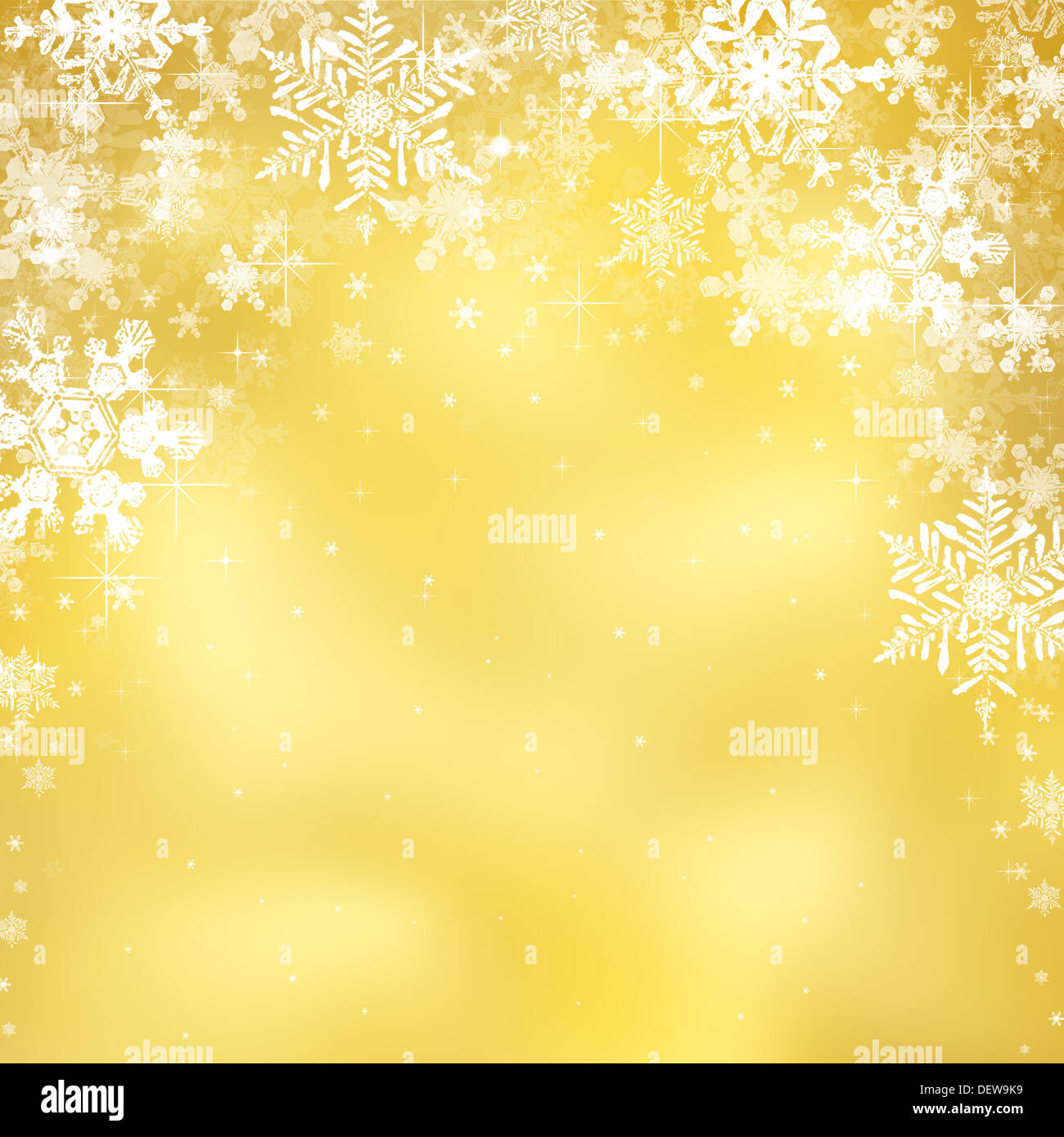 Decorative christmas background with bokeh lights and snowflakes Stock ...