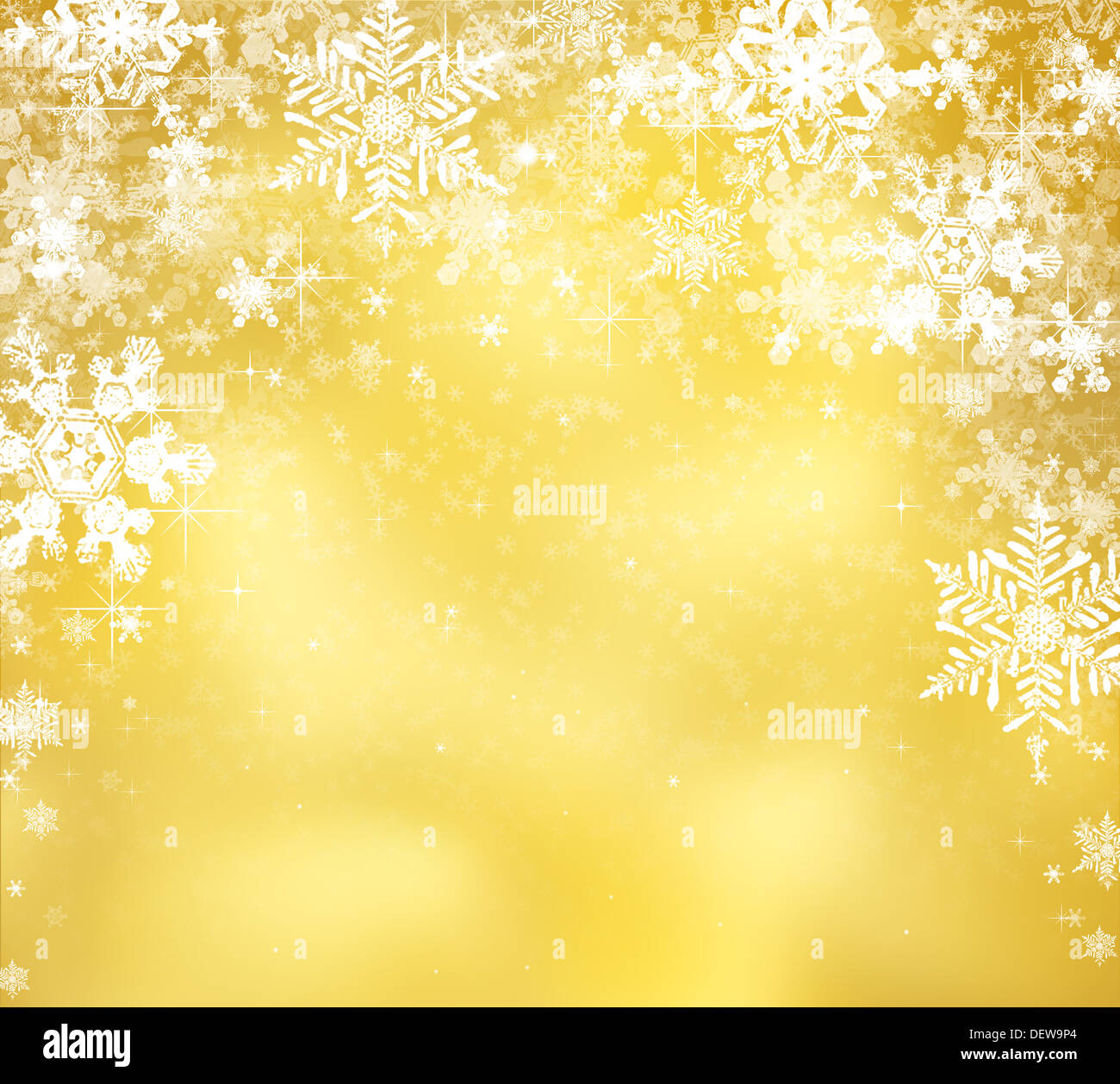 Decorative christmas background with bokeh lights and snowflakes Stock ...
