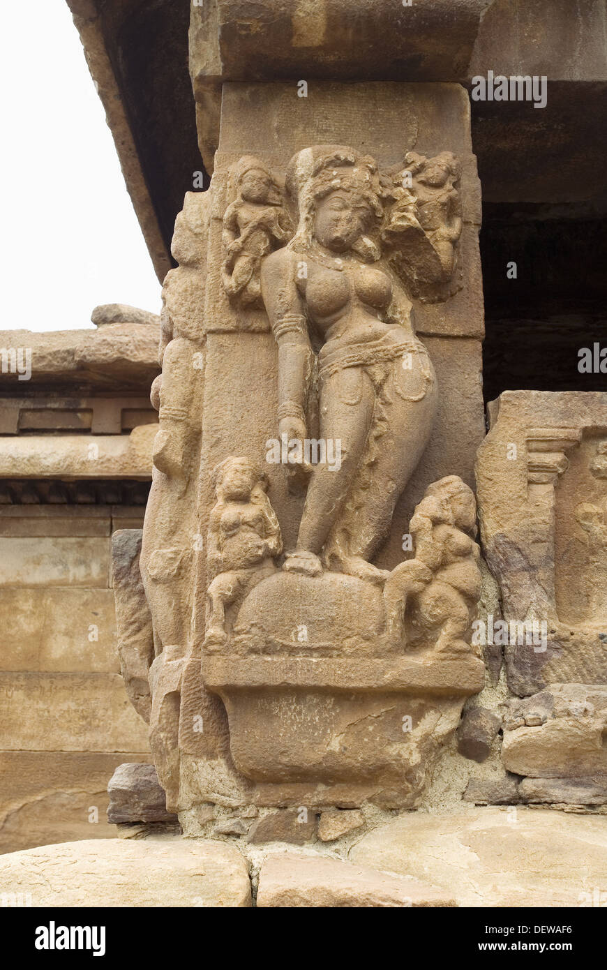 A Sculpture in Lad Khan temple Aihole Karnataka. This sculpture carved