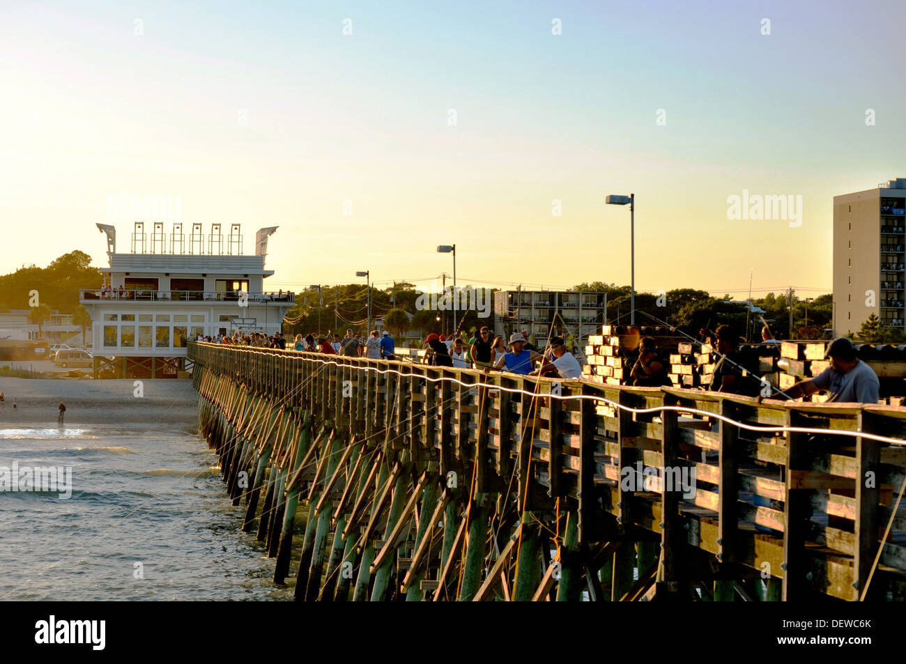 Myrtle Beach fishing on 2nd ave pier Stock Photo Alamy