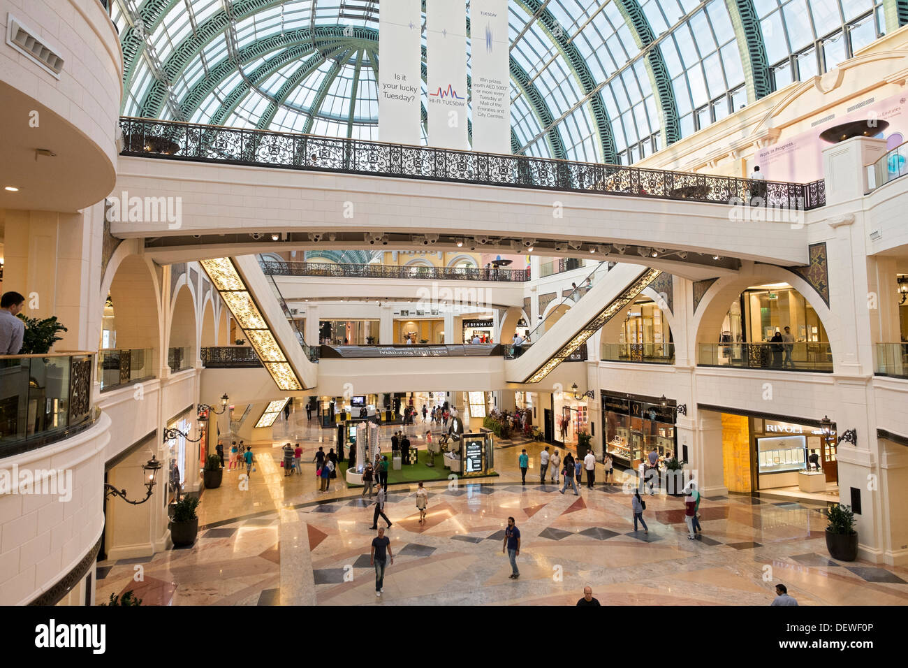 Interior of Mall of the Emirates shopping centre in Dubai United Arab Emirates Stock Photo
