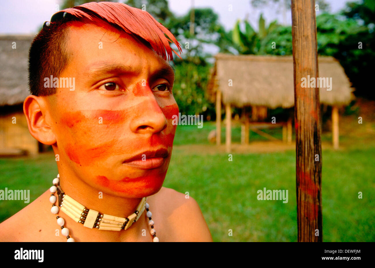 Man.Tsachilas. Tsachila community of the Indios Colorados 