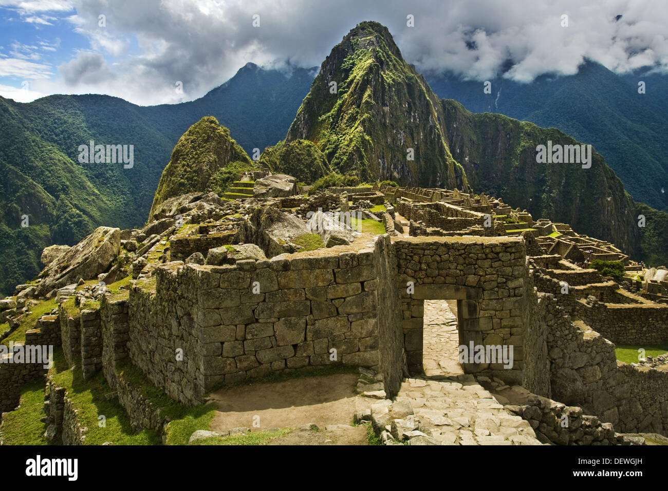 Machu Picchu sacred city of the Inca empire, Cusco region, Peru Stock Photo