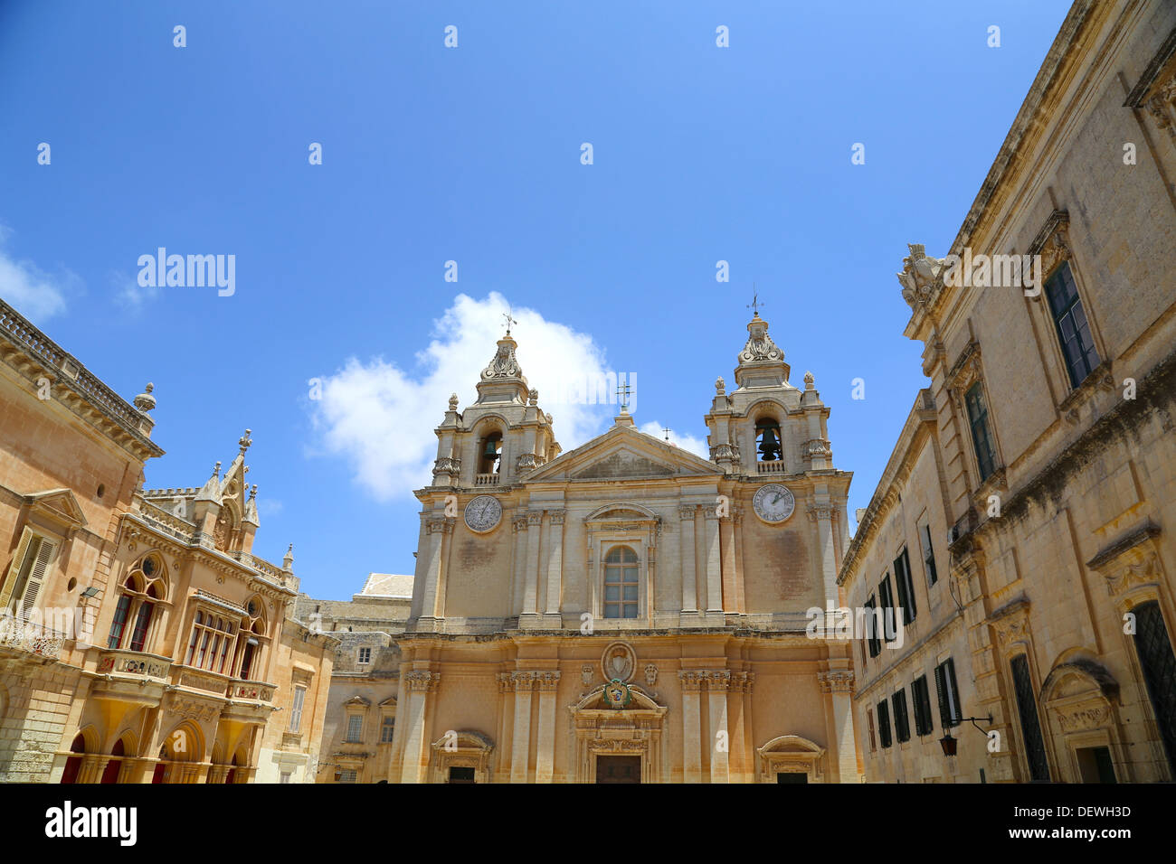 St. Pauls cathedral in Mdina, Malta Stock Photo Alamy