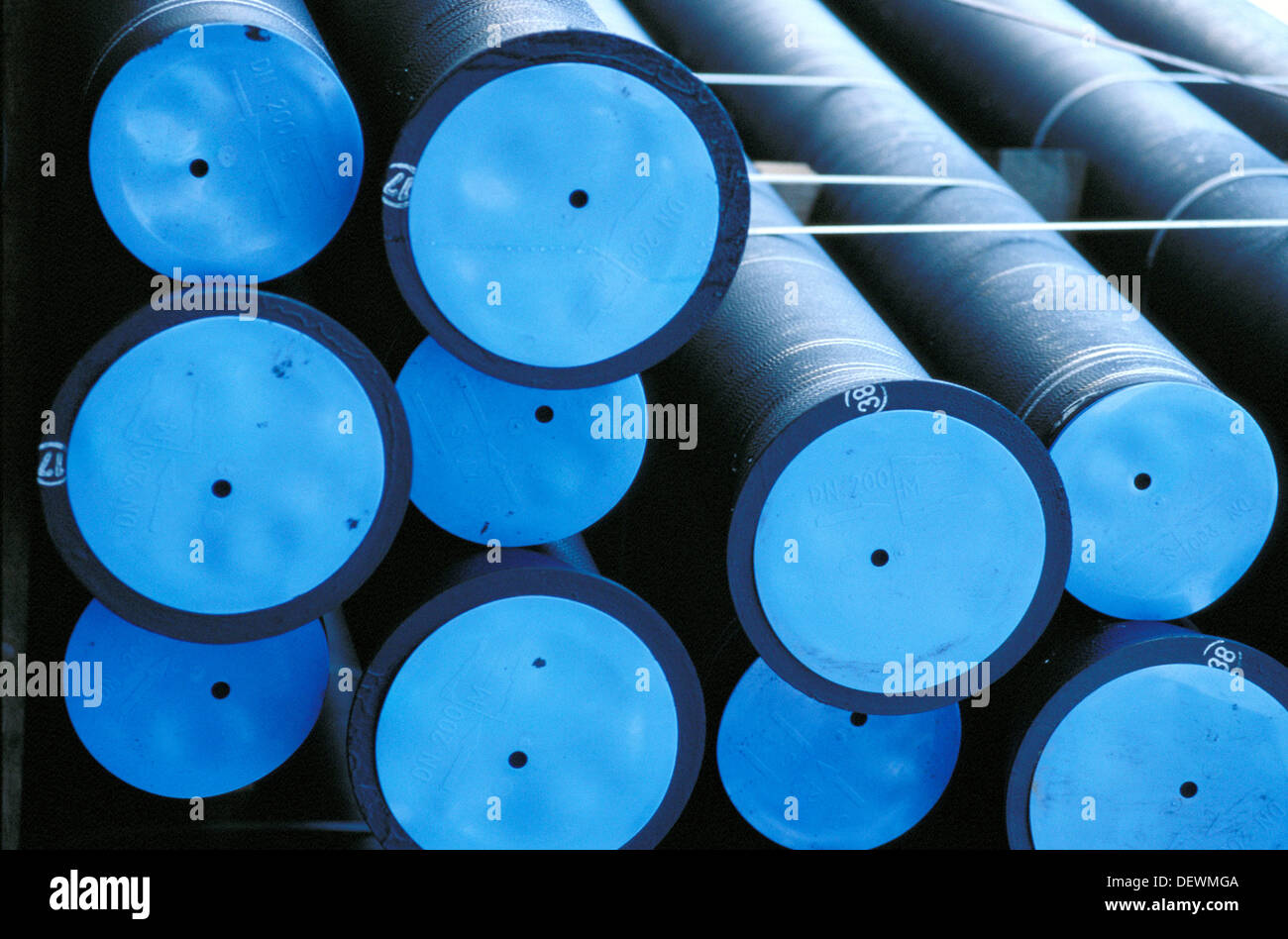 Water pipes on freight train Stock Photo Alamy