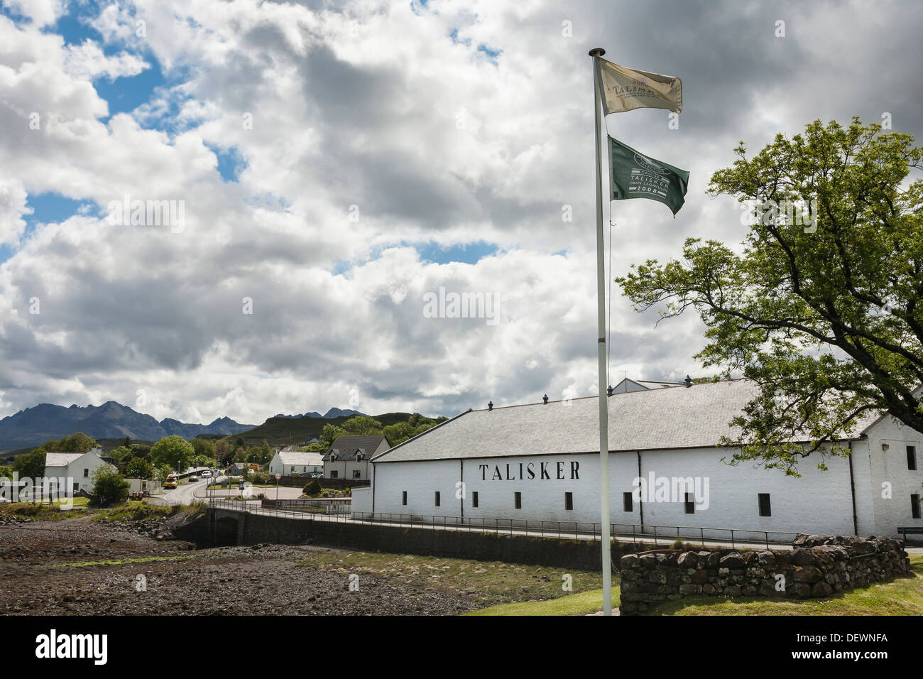 Talisker distillery at  Carbost on the Isle of Skye in Scotland. Stock Photo
