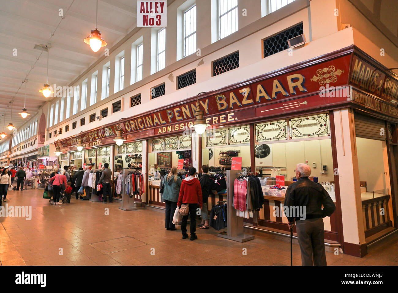 Marks and Spencer Penny Bazaar store in Grainger Market, Newcastle on Tyne Stock Photo