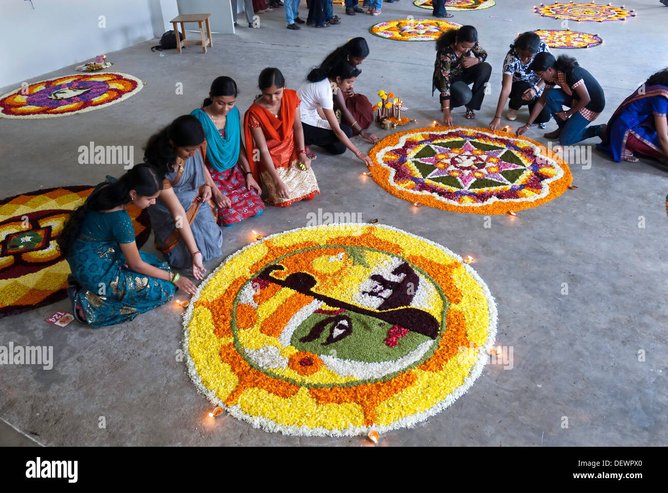 Flower decoration for onam festival hi-res stock photography and ...