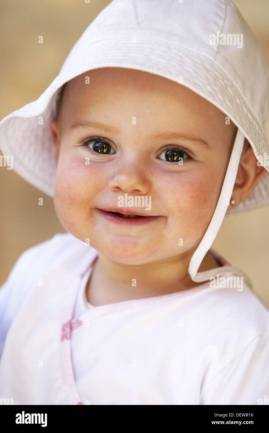 Baby girl, one year old Stock Photo Alamy