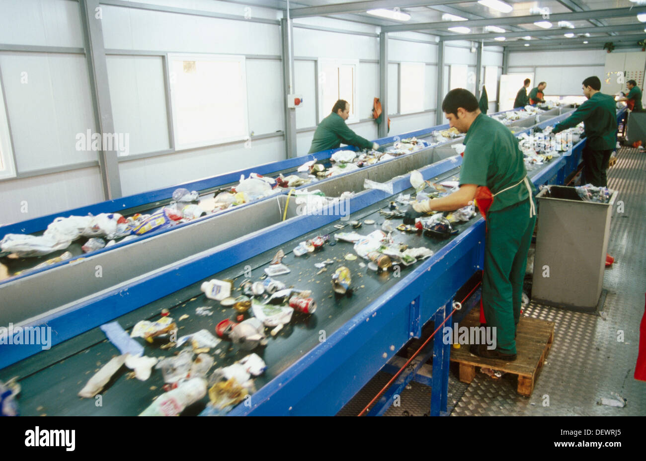 Plastic recycling, sorting plant Stock Photo Alamy