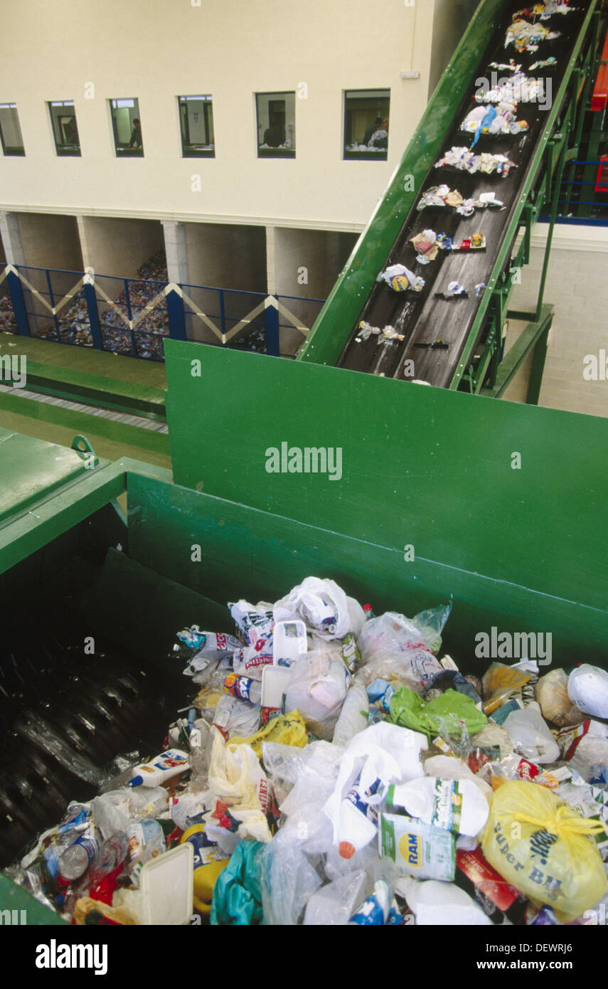 Plastic recycling, sorting plant Stock Photo Alamy