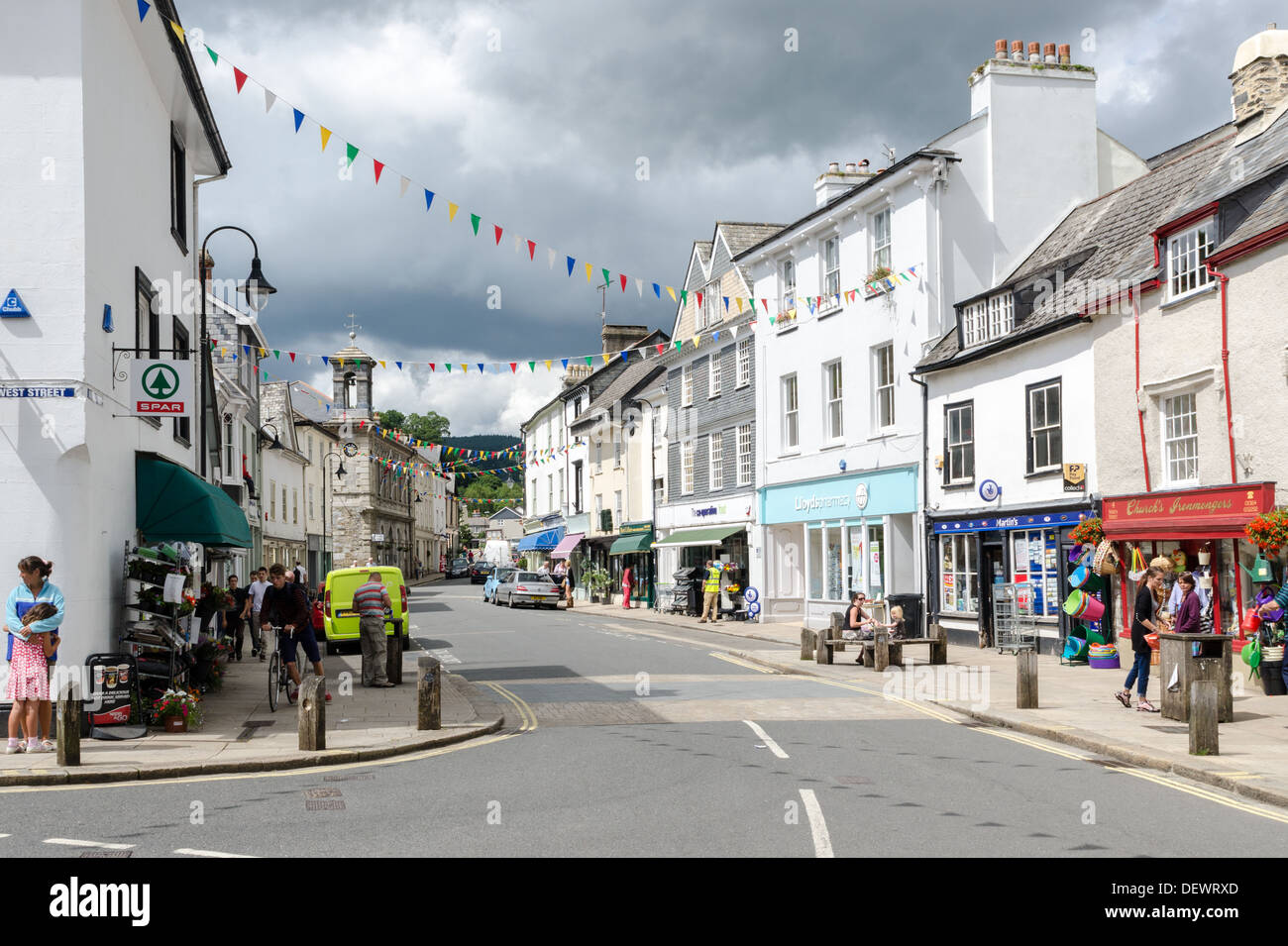 View of North Street in the ancient Devon stannery town of Ashburton