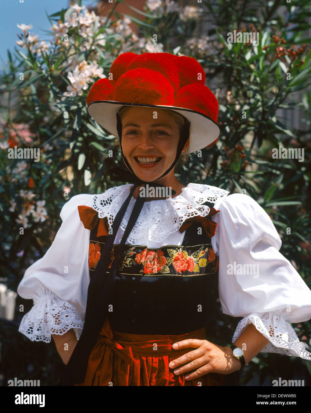 Black Forest Germany Girl In Traditional Dress Stock Photo Alamy