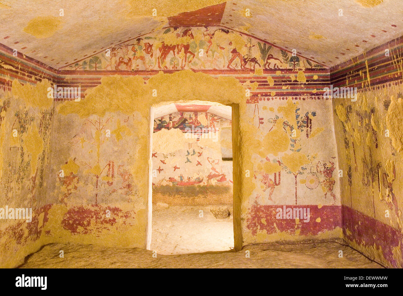 europe, italy, lazio, tarquinia, necropolis of monte calvario, tomb