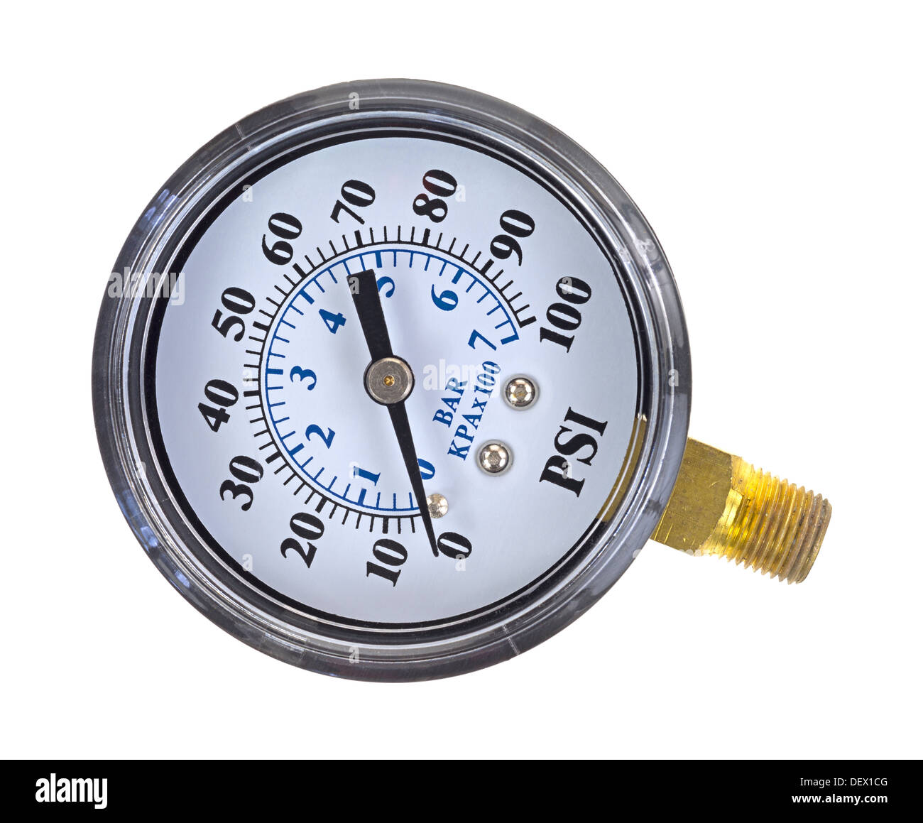 A new water pressure gauge on a white background Stock Photo - Alamy