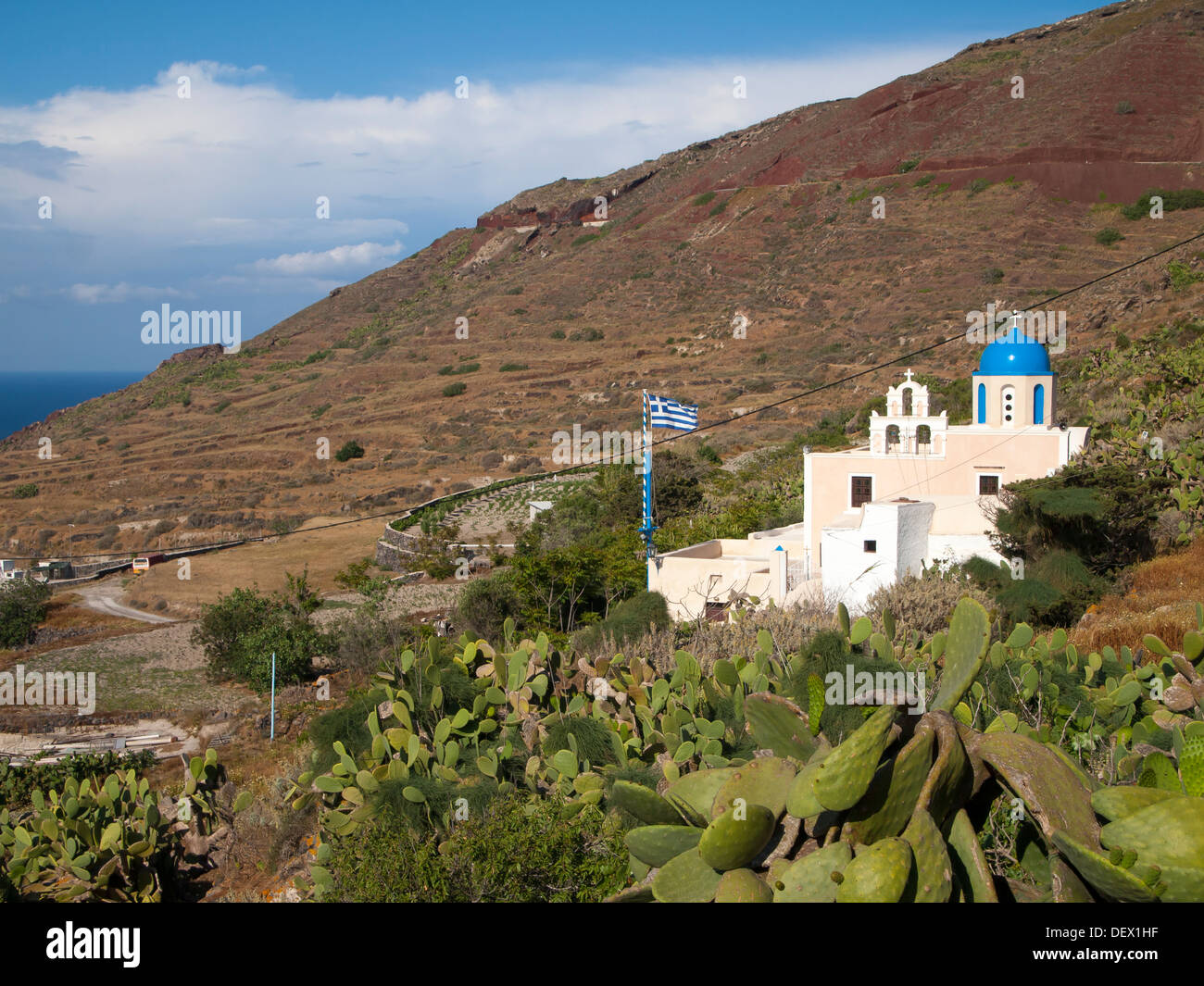 Church at Finikia on the Island of Santorini Greece Stock Photo