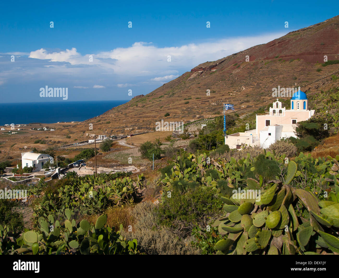 Church at Finikia on the Island of Santorini Greece Stock Photo