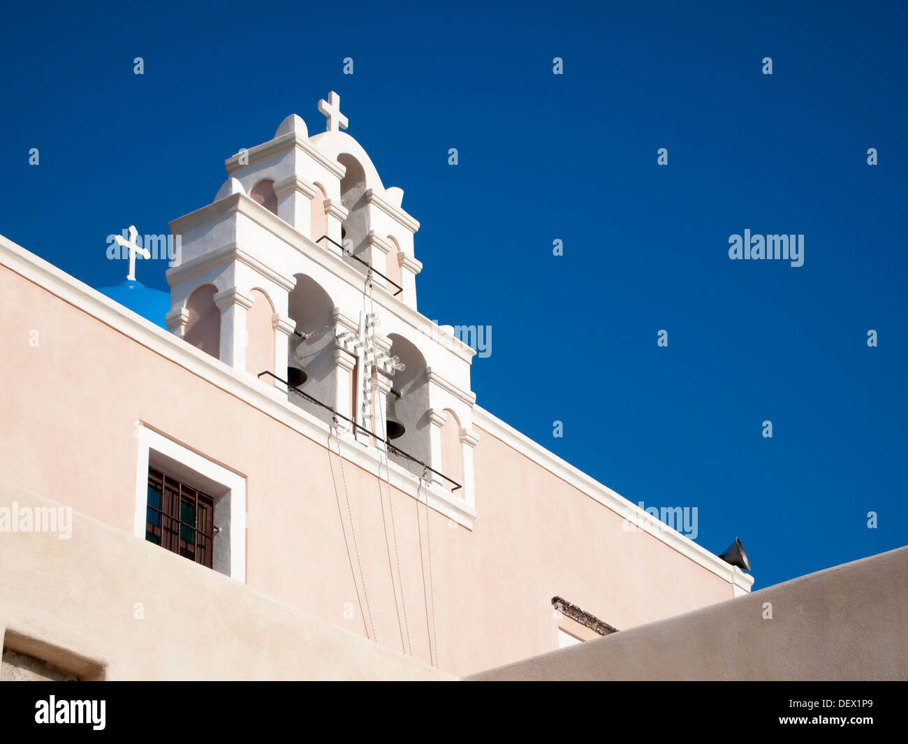 Church at Finikia on the Island of Santorini Greece Stock Photo