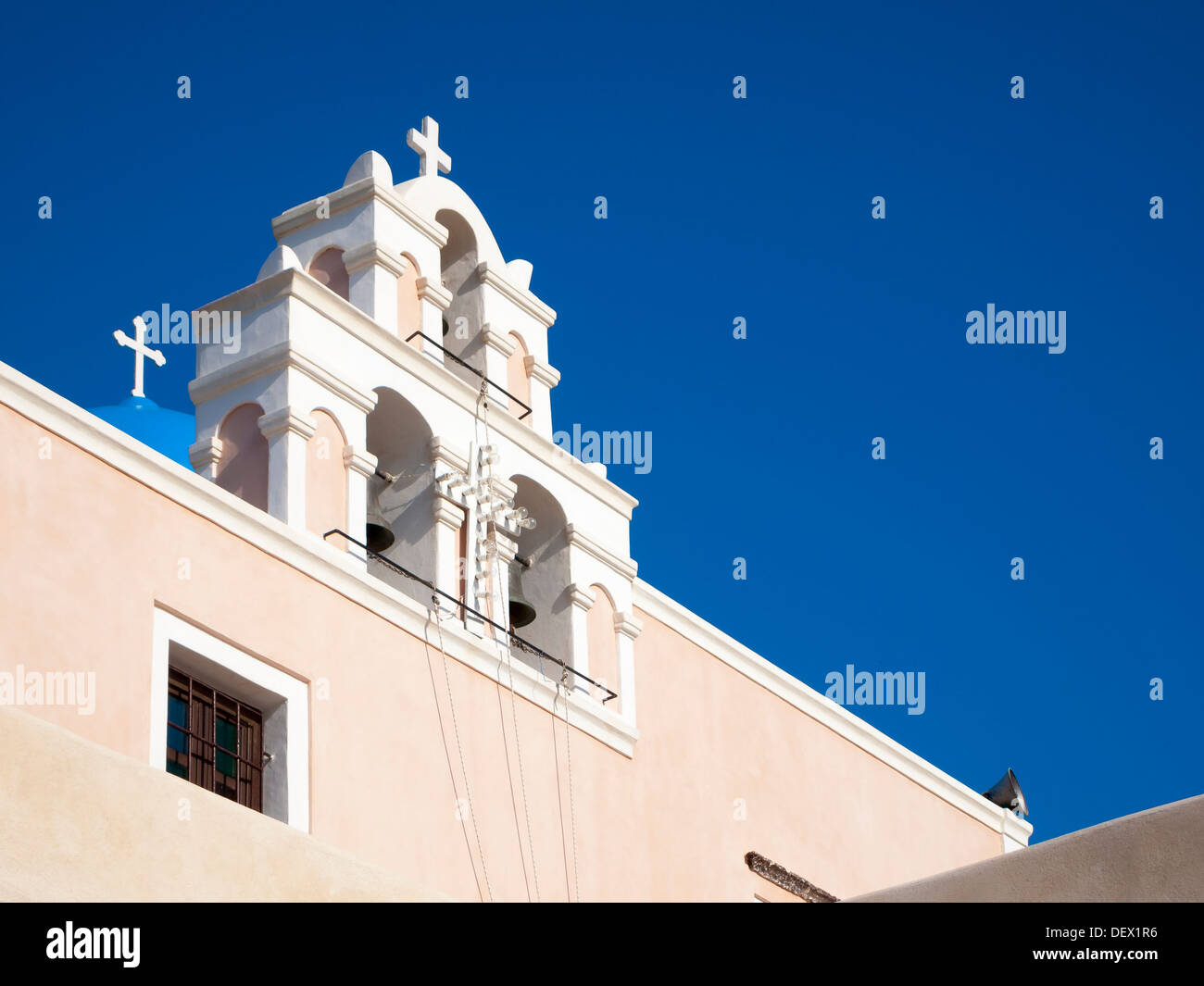 Church at Finikia on the Island of Santorini Greece Stock Photo