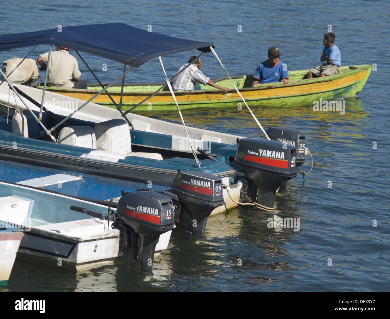 Boats on the river in Rio Dulce, Guatemala Stock Photo Alamy