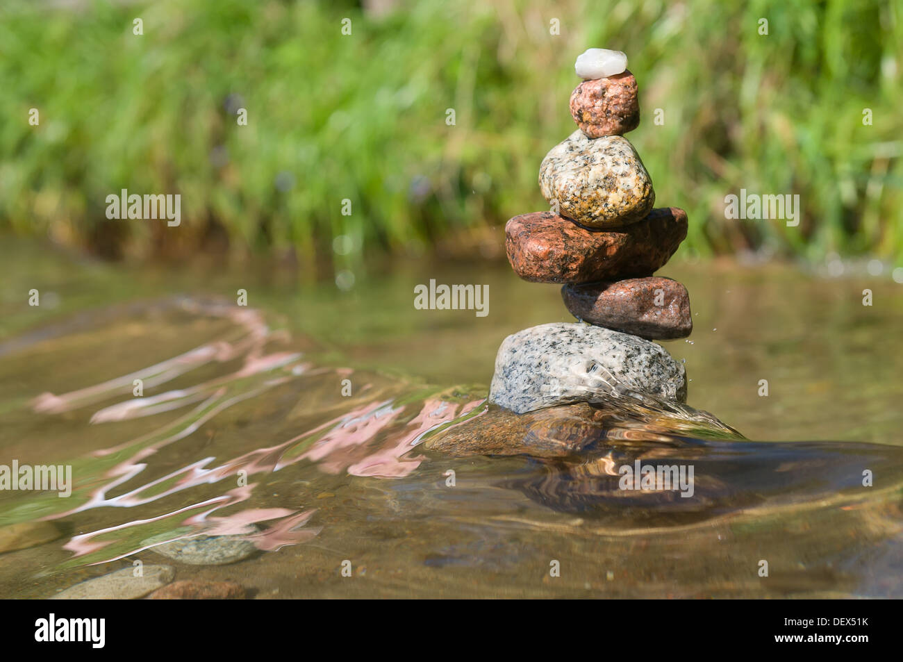 Stack of stones on the beach Stock Photo - Alamy