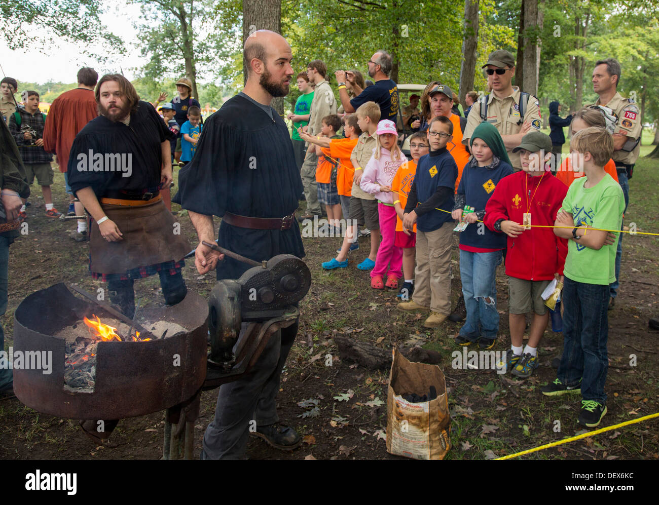 New Boston, Michigan Boy Scouts learn about early American