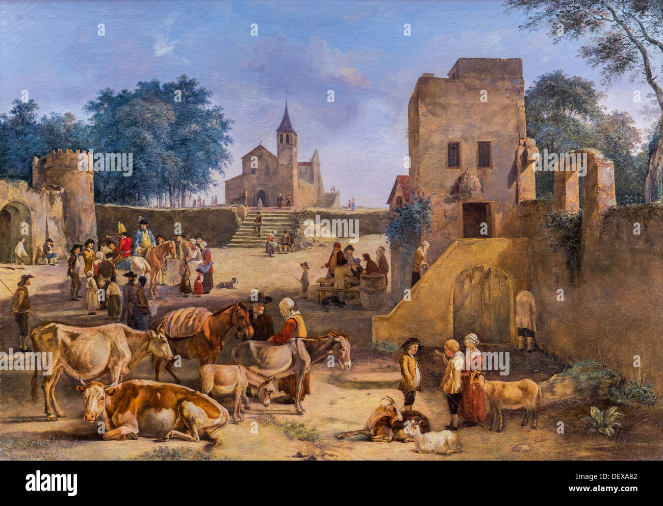 18th century  -  Animal Market, around 1790 - Jean-Jacques de Boissieu Philippe Sauvan-Magnet / Active Museum oil on canvas Stock Photo