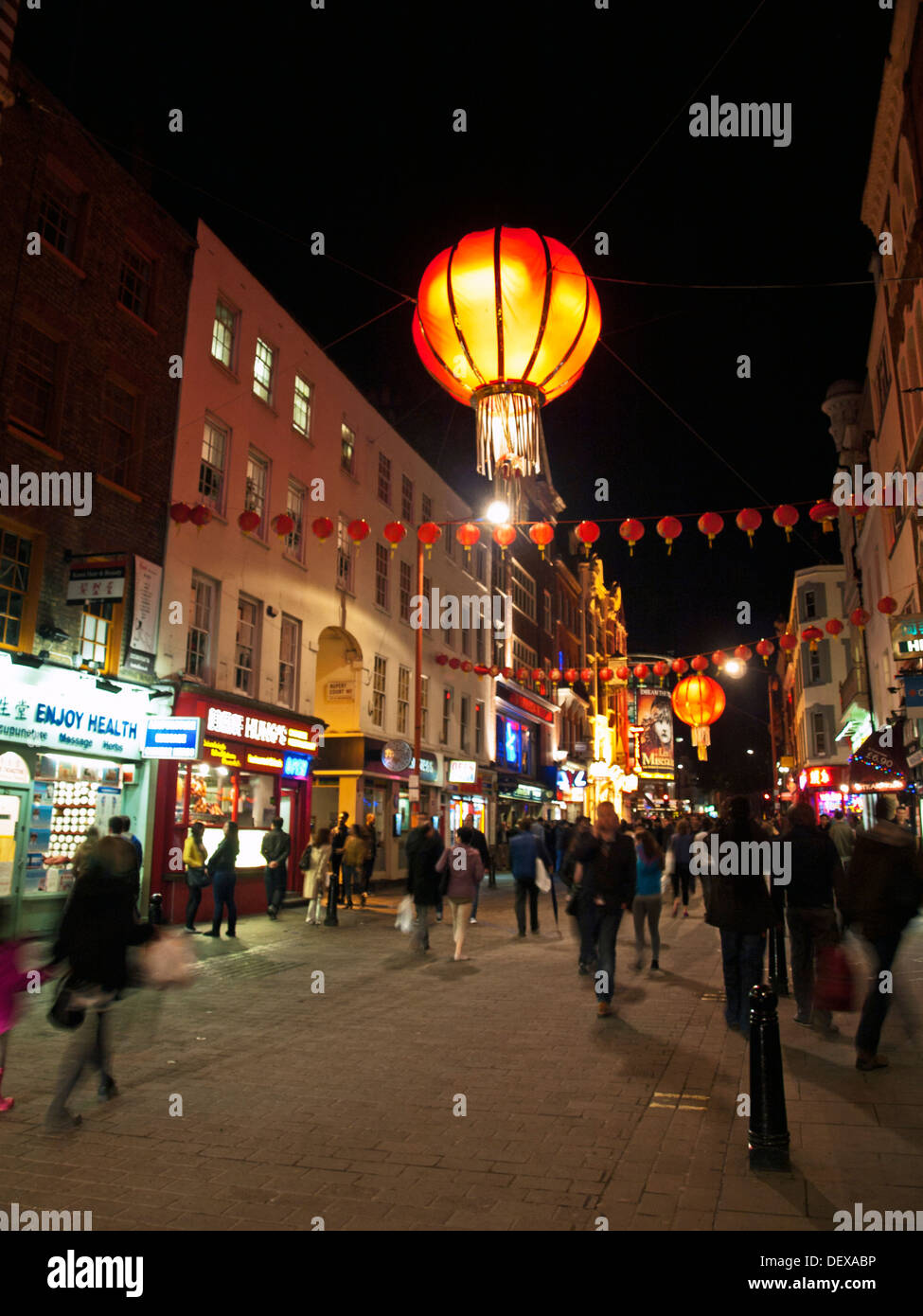 Chinatown at night, Soho, City of Westminster, London, England, United Kingdom Stock Photo