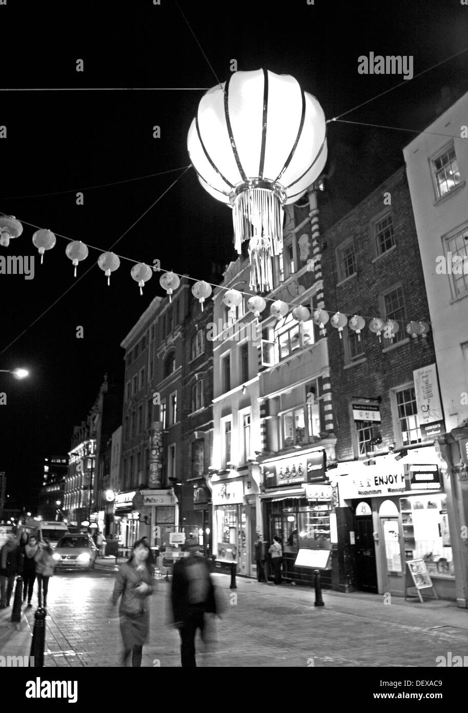 Chinatown at night, Soho, City of Westminster, London, England, United Kingdom Stock Photo