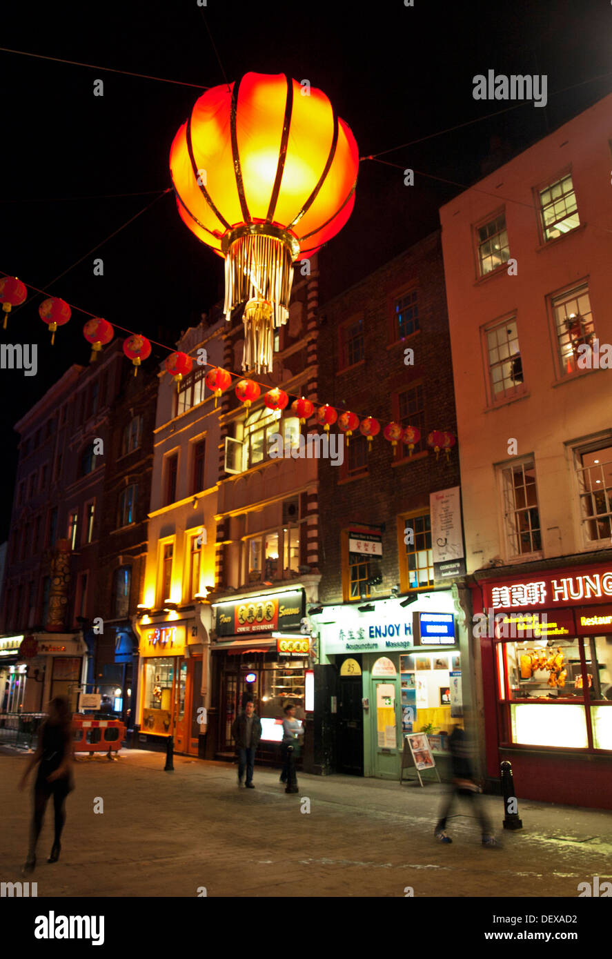 Chinatown at night, Soho, City of Westminster, London, England, United Kingdom Stock Photo