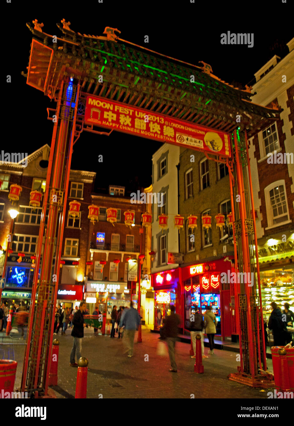 Chinatown at night, Soho, City of Westminster, London, England, United Kingdom Stock Photo