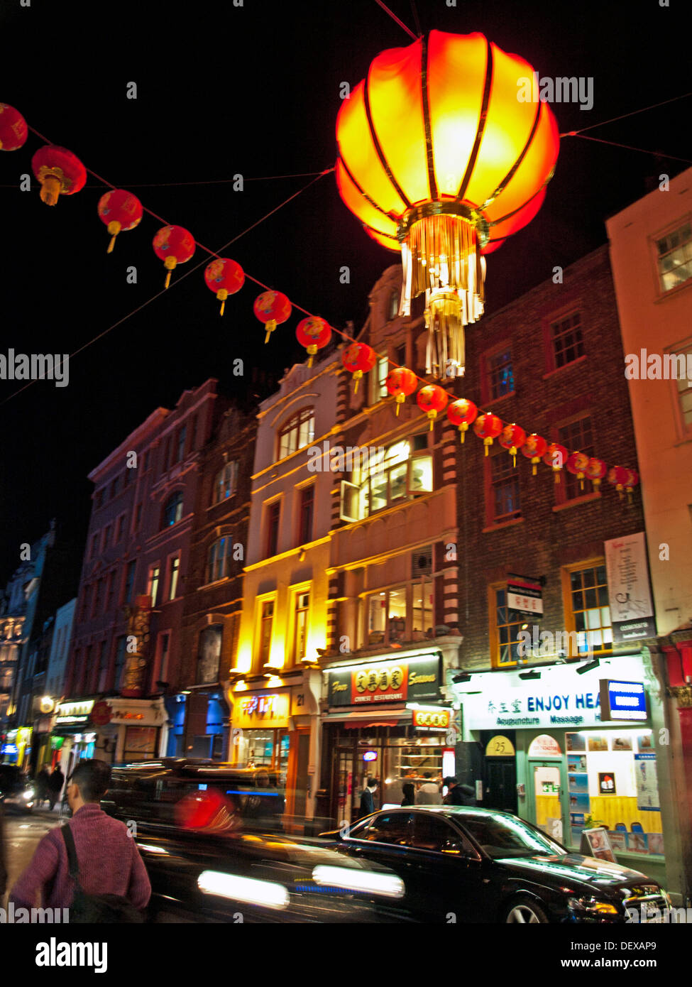 Chinatown at night, Soho, City of Westminster, London, England, United Kingdom Stock Photo