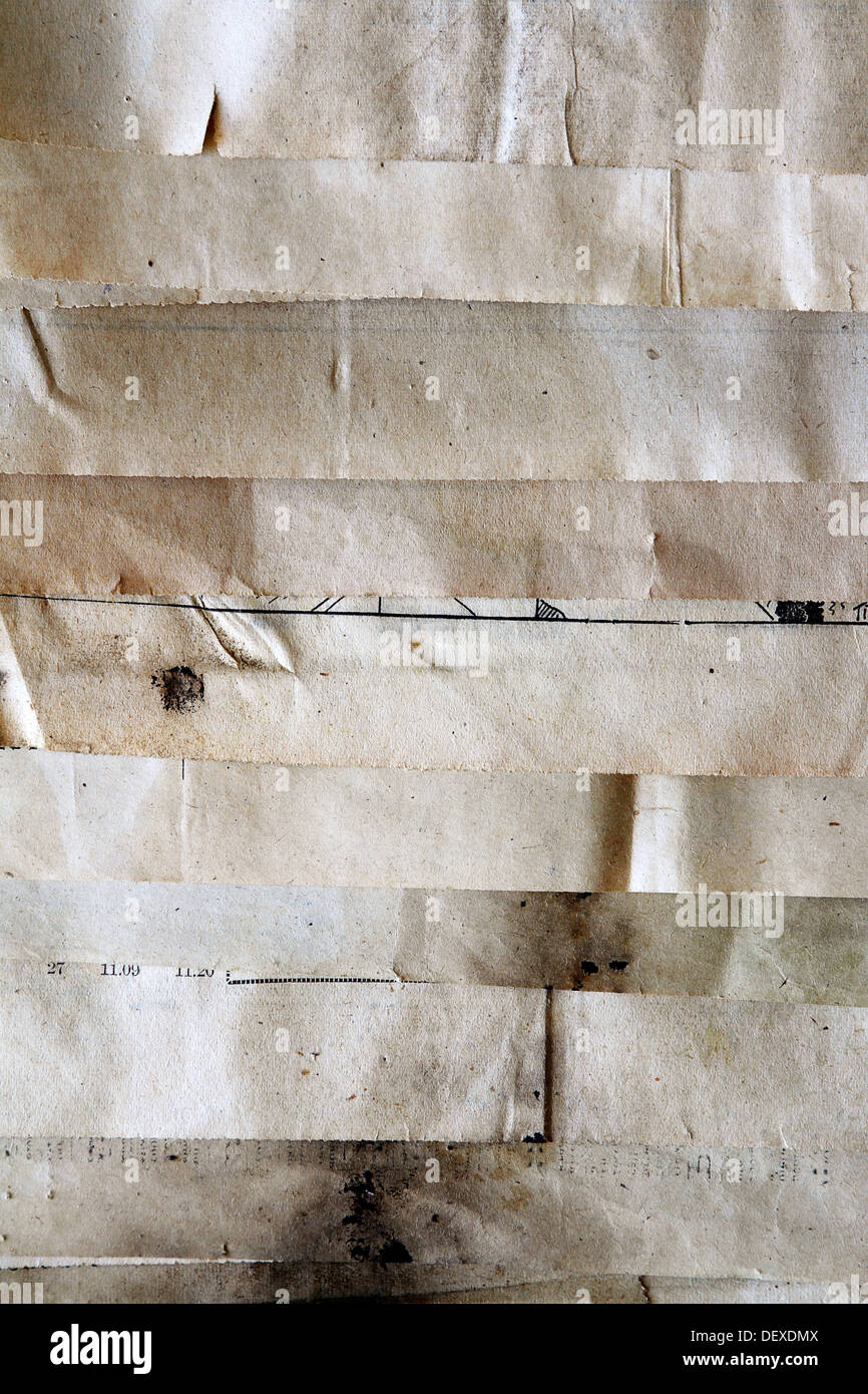 Closeup of old grunge paper textures Stock Photo