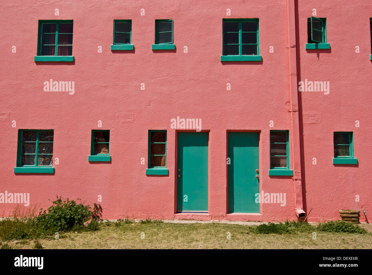 Brightly colored apartment building, Truth or Consequences, New Mexico, USA Stock Photo Alamy
