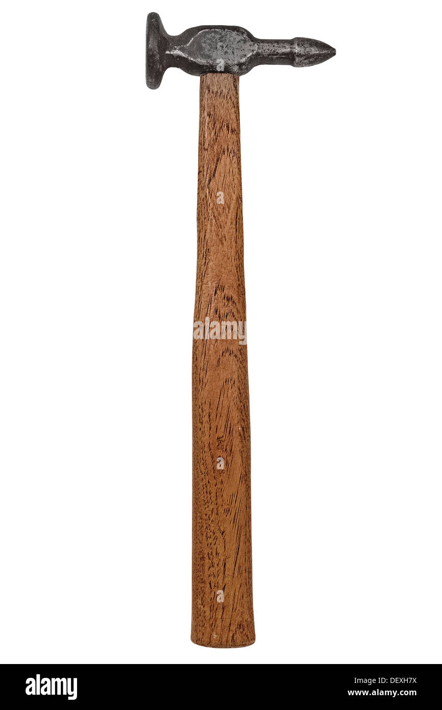 vintage bodywork hammer isolated over white background, clipping path