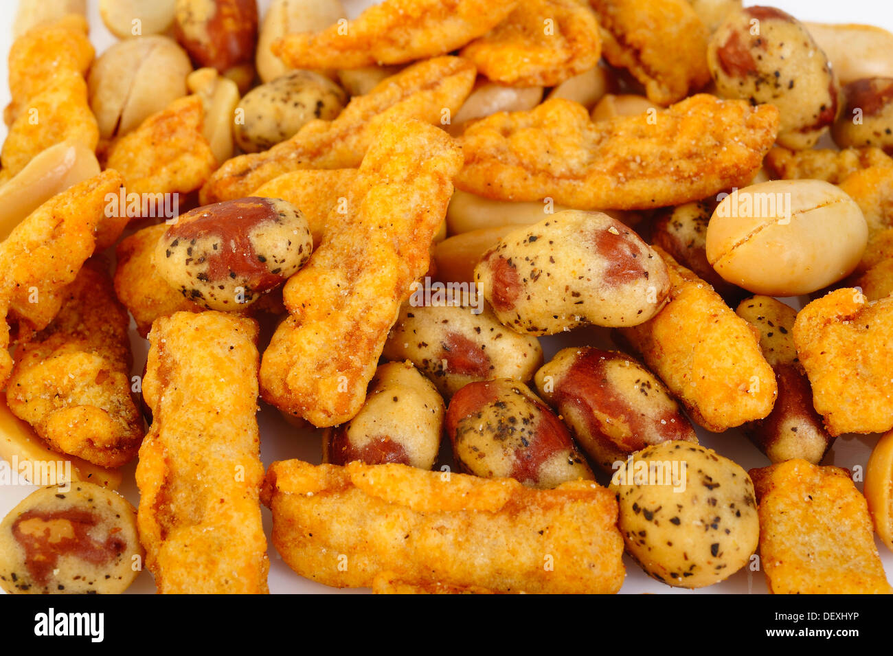 Peanuts, crispy and seasoned squid Stock Photo