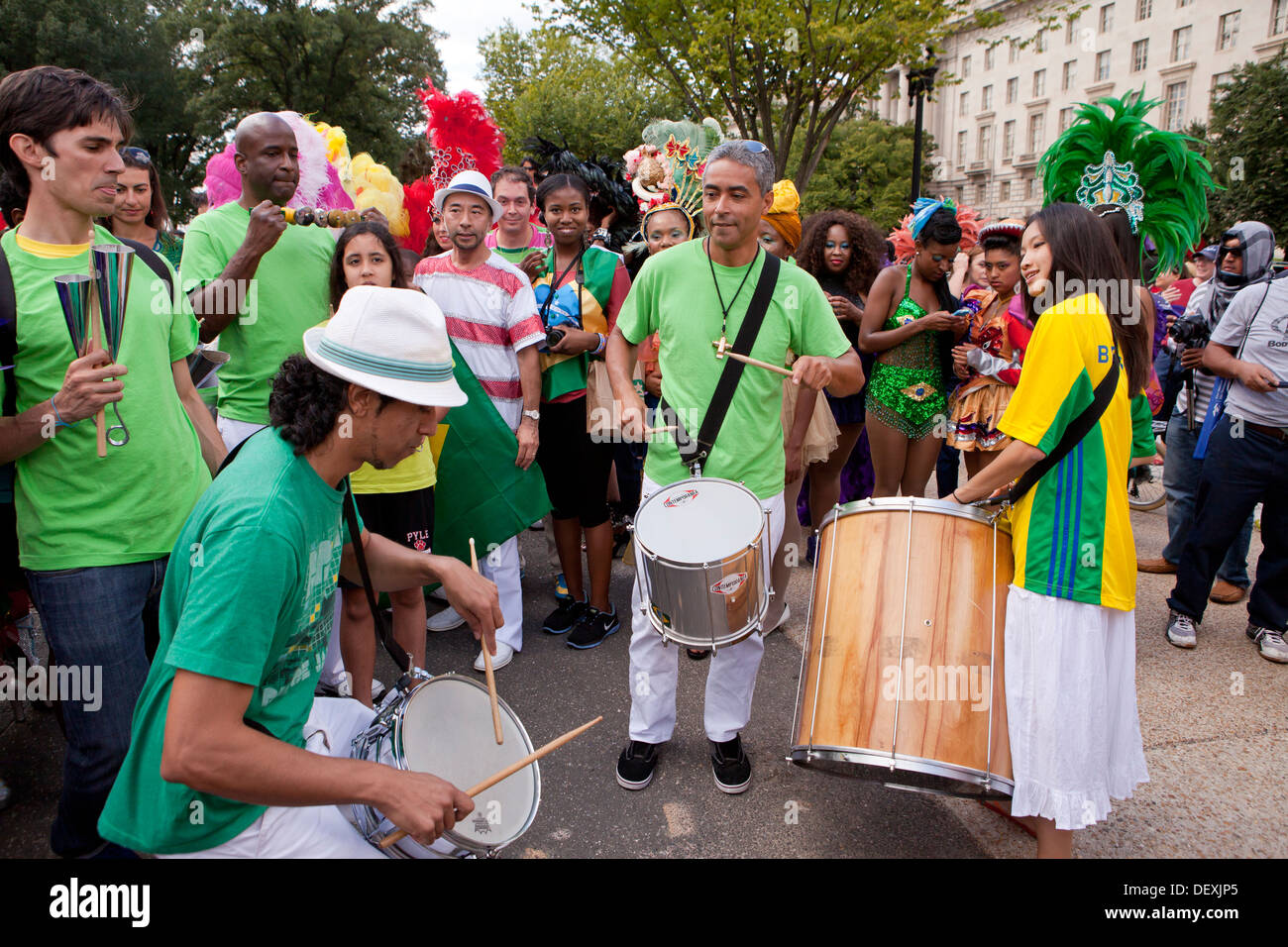 Brazilian-Americans celebrate during the Latino Festival, Fiesta DC - Washington, DC USA Stock Photo